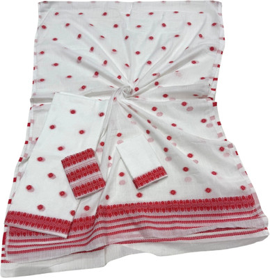 AXOMIYA Self Design Bollywood Polyester Saree(White)