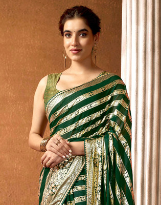 Divastri Printed Bollywood Chiffon, Georgette Saree(Green)