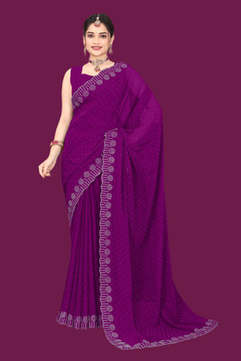 Shiv Febric Embellished Chanderi Art Silk, Dupion Silk Saree(Purple)