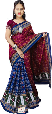ARTFULTHREADS Printed, Graphic Print Sambalpuri Pure Cotton Saree(Multicolor)