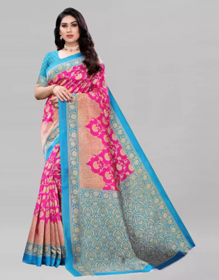 Vimalnath Synthetics Printed Bollywood Art Silk Saree(Blue)