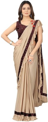 Sakifashion Embroidered Daily Wear Net Saree(Cream)