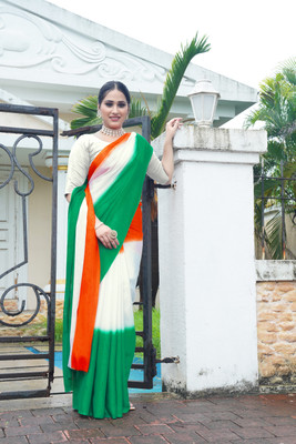 SHREEKARNIKA FASHION Digital Print Bollywood Art Silk Saree(White)