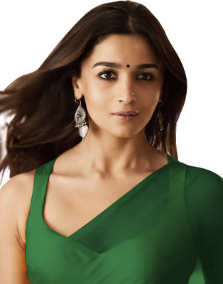 Moda Rapido Solid/Plain Bollywood Georgette Saree(Dark Green)
