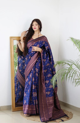 FashDeal Self Design Venkatagiri Jacquard Saree(Blue)