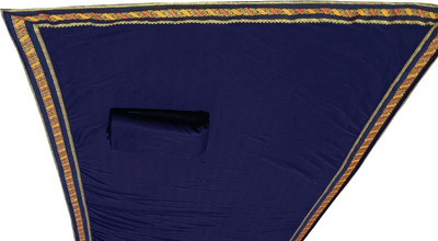 HouseOfCommon Solid/Plain Banarasi Lycra Blend, Chiffon Saree(Pack of 2, Blue)