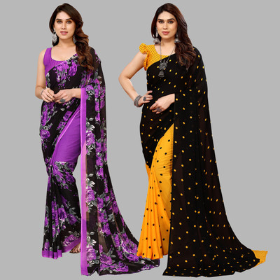 Anand Sarees Printed Bollywood Georgette Saree(Multicolor)