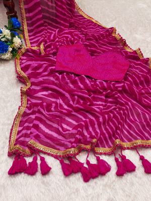 DIVYASHAKTI FASHION Printed Bollywood Chiffon Saree(Pink)