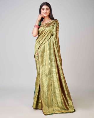 Divastri Woven Kanjivaram Pure Silk Saree(Light Green)