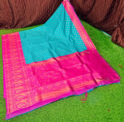 Spewim Woven Paithani Art Silk Saree(Green)