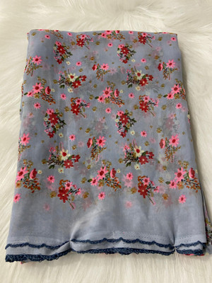bhavika silk mills Floral Print Daily Wear Georgette Saree(Grey)