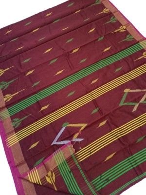 kalpana handloom Striped Handloom Cotton Silk Saree(Multicolor)