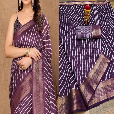 Hema Silk Mills Printed Bollywood Cotton Silk Saree(Purple)