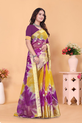 Aarunika SBT Solid/Plain Bollywood Organza Saree(Magenta)