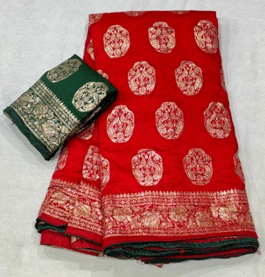 V k designer Printed Daily Wear Nylon Saree(Red)