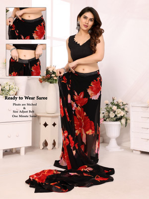 KCF Printed Bollywood Georgette Saree(Multicolor)