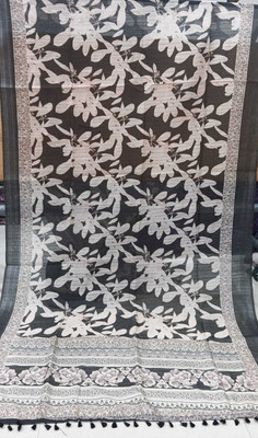 RIDDHICREATION Digital Print Bollywood Cotton Linen Saree(Multicolor)