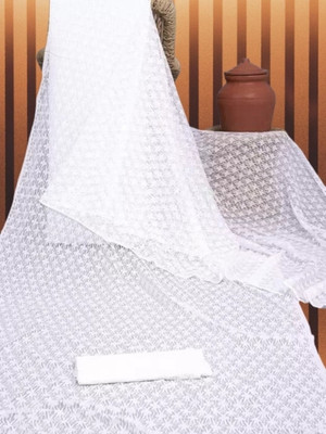 NORAFLEX Embroidered Bollywood Net Saree(White)