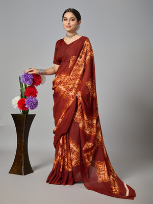 AVM SILK MILLS Printed Daily Wear Georgette Saree(Multicolor)