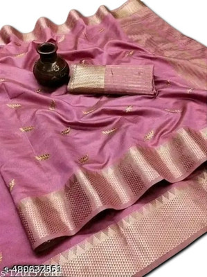 GOGAJI COLLECTION Woven Assam Silk Cotton Silk Saree(Pink)