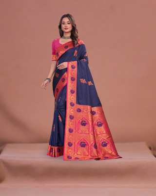 MANSSAREE Printed Banarasi Art Silk Saree(Multicolor)