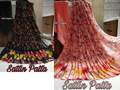 Sanjana Silks Floral Print Maheshwari Georgette Saree(Pack of 2, Multicolor)