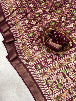 ZARISTACREATION Self Design Bollywood Cotton Silk Saree(Maroon)