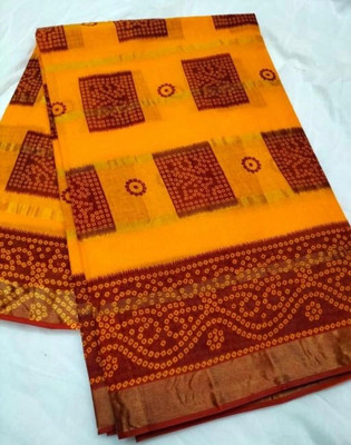 KRISHNA NX Printed Daily Wear Pure Cotton Saree(Multicolor)