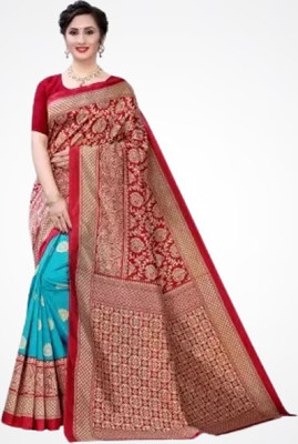Suali Printed Mysore Pure Silk Saree(Light Blue)