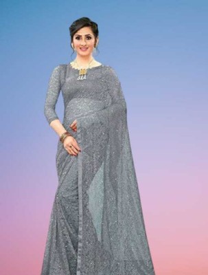 SAREEYA16 Printed Daily Wear Cotton Blend Saree(Grey)