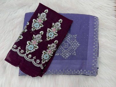 bhavika silk mills Embellished Bollywood Georgette Saree(Purple)