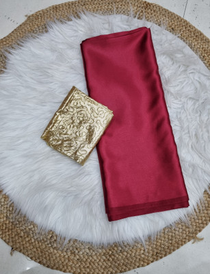 Arpita Fashion Solid/Plain Bollywood Satin Saree(Maroon)