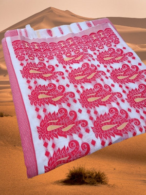 Happy Creation Woven Jamdani Handloom Cotton Blend Saree(Multicolor)