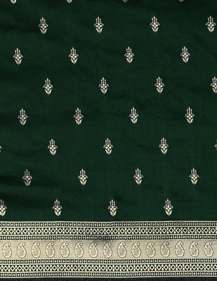LEAFSY Self Design Banarasi Jacquard Saree(Green)