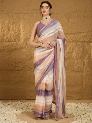 Sareemall Embellished Bollywood Chiffon Saree(Purple)