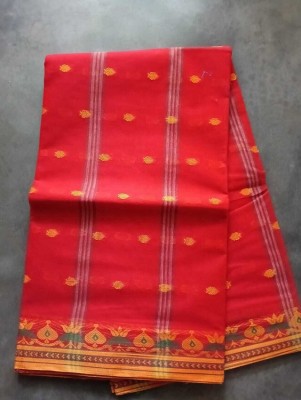 Aishani tant saree ghar Self Design Tant Pure Cotton Saree(Red)