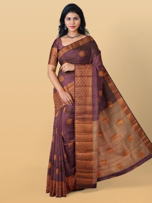 Kalamandir Woven Banarasi Tussar Silk Saree(Cream)