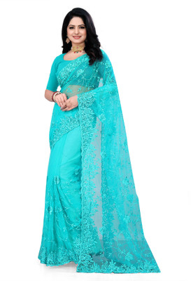 DEVKISONDESIGNER Self Design Bollywood Net Saree(Green)
