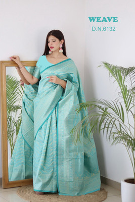 Kjs Embellished Banarasi Silk Blend Saree(Multicolor)