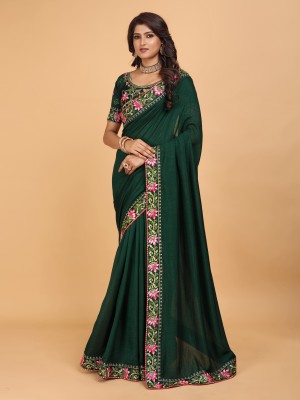 DRIZOMIZ Self Design Bollywood Art Silk Saree(Green)