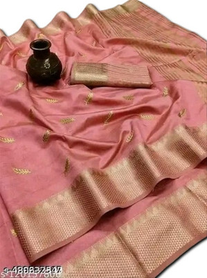 GOGAJI COLLECTION Woven Assam Silk Cotton Silk Saree(Orange)