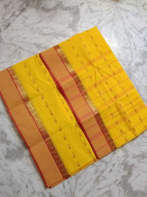 Maasaree Striped Tant Pure Silk Saree(Multicolor)