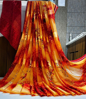 Bombey Velvat Fab Printed, Solid/Plain Kasavu Mulmul, Chiffon Saree(Maroon)