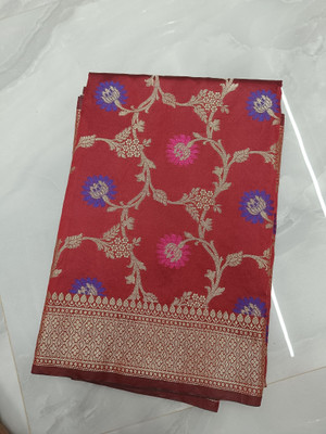 ZUBAIR SILK TEX Woven Banarasi Polyester, Dupion Silk Saree(Maroon)