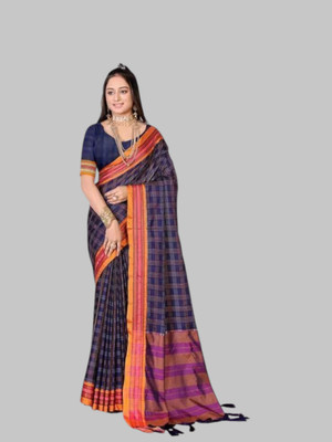 NEEL TEXTILES Self Design Bollywood Chiffon Saree(Blue)