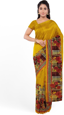 Suali Self Design Bollywood Georgette Saree(Yellow)