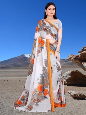 Saadhvi Printed Kanjivaram Cotton Blend Saree(Multicolor)