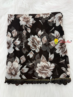 bhavika silk mills Floral Print Daily Wear Georgette Saree(Brown)