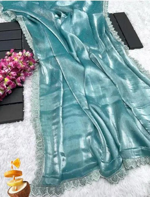 riddhisa fashion Embellished Bollywood Net Saree(Purple)