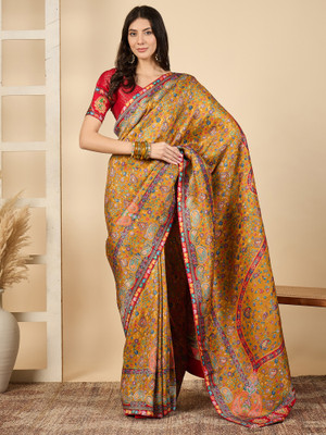 Tasrika Woven Banarasi Viscose Rayon Saree(Mustard)